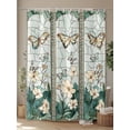 thumbnail image 4 of Retro Window Flowering Shower Curtain, Teal Floral Butterfly Waterproof Shower Curtain Set with 12 Hooks Lightweight Washable Fabric Shower Curtains for Bathroom 72x84 Inches, 4 of 6
