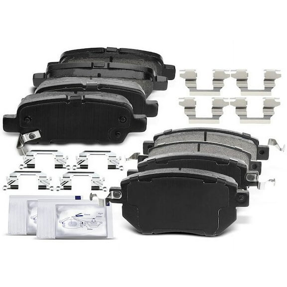 Brake Pad Set 8 - Compatible with 2004 - 2008 Nissan Maxima 3.5L V6 2005 2006 2007