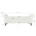 thumbnail image 3 of 63" Storage Ottoman, Flip up Teddy Storage Bench with Safety Hinge, Footstool End of Bed Bench with Rolled Arm for Living Room Entryway Bedroom, Support 500lbs, White, 3 of 9