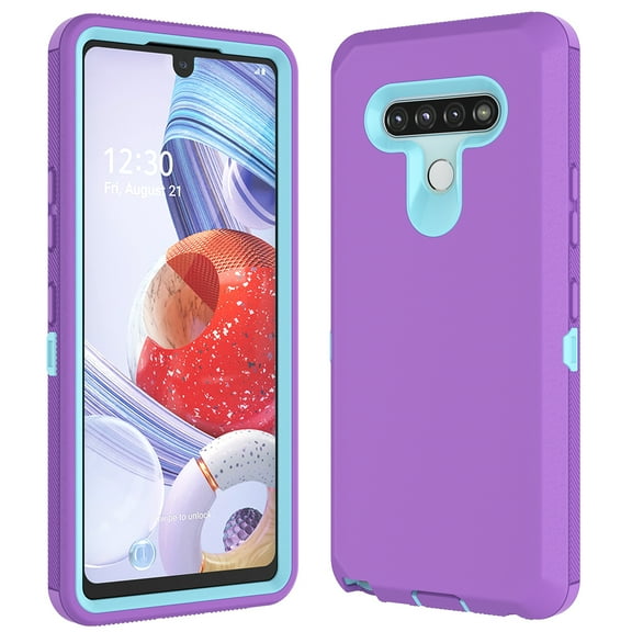 Takfox LG Stylo 6 Case, for LG Stylo 6/LG K71/LG Stylus 6 Phone Case Heavy Duty Shockproof Protective Drop Protection Hard Shell Hybrid Anti-Slip Rubber Bumper Sturdy Cover Phone Case-Purple