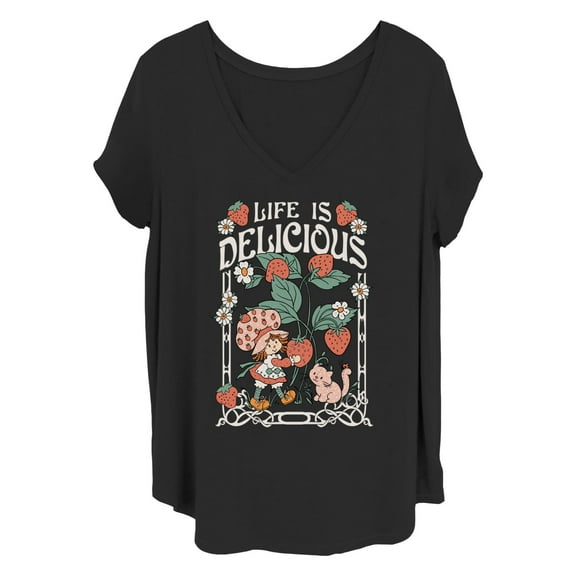 Women's Strawberry Shortcake Life is Berry Delicious  Graphic T-Shirt