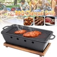 thumbnail image 1 of XL 36cm Durable Metal Barbecue Grill Plate BBQ Charcoal Cookware + Tray + Handle, 1 of 13