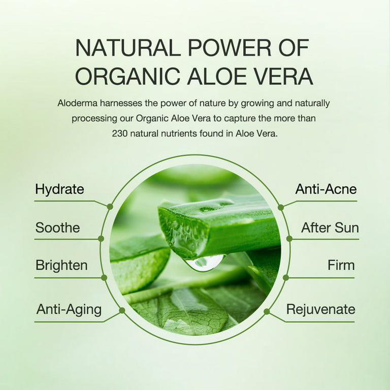 Aloderma 99% Organic Aloe Vera Gel for Skin Made within 12 Hours