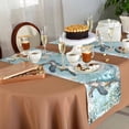 thumbnail image 6 of Table Runner 90 Inches Long for Kitchen Dining, Sea Turtle Coastal Dresser Scarf Farmhouse, Dining Table Decorations for Wedding/Parties, Vintage Teal Nautical Beach Botanical 13 x 90 In, 6 of 9