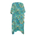 thumbnail image 2 of HELLHERO Lightweight Bathing Suit Cover Up for Beach Polyester Loose Long Kimono Swimsuit Cover Up Fish Scale Pattern, 2 of 6