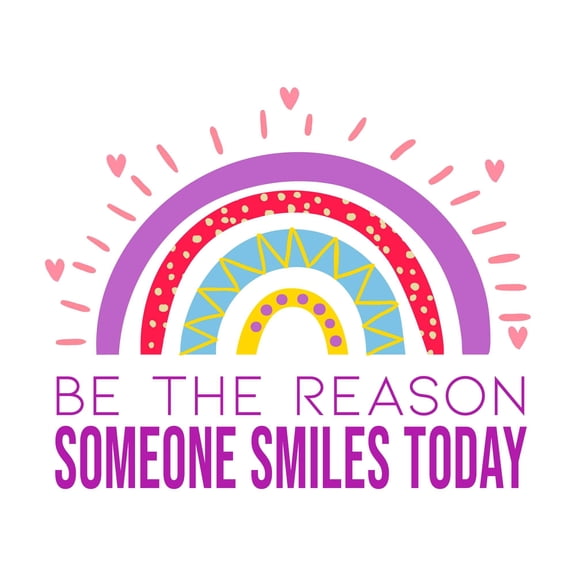 Be The Reason Someone Smiles Today Spread Happiness Quote Vinyl Wall Design Wall Art Sticker Designs Vinyl Stickers For Home House Walls Rooms Windows Bedroom Decoration Size (20x20 inch)