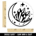 thumbnail image 2 of Celestial Moon and Crystals Self-Inking Rubber Stamp Ink Stamper - Green Ink - Small 3/4 Inch, 2 of 7