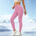 thumbnail image 2 of Ovbmpzd Pink Pants Yoga Slim-Leg High Wasited Fleece Petite Leggings Casual Tummy Control Leggings,XL, 2 of 6