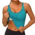 thumbnail image 4 of Lsque Blue Green Glitter Printed Women'S Sports Bra, Compression, Moisture Wicking, High-Impact Sports Bra For Women,Supportive sports bra-Medium, 4 of 9