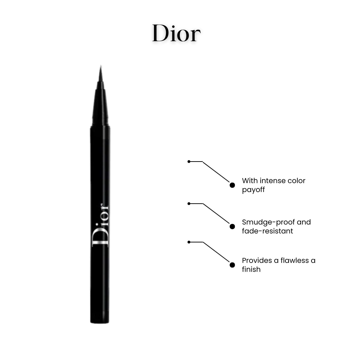 Diorshow On Stage Liquid Eyeliner Waterproof - 091 Matte Black by Christian Dior for Women - 0.01 oz Eyeliner