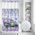 thumbnail image 2 of No Hook Shower Curtain, Purple Flowers Shower Curtains for Bathroom with See Through Top Window, Weeping Spring Floral Truck Butterfly Checkered Waterproof & Washable Bath Curtain Small Stall 36"x78", 2 of 9