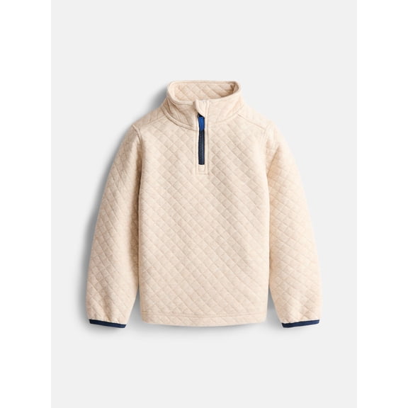 Wonder Nation Boys Quilted Quarter Zip Jacket, Sizes 4-18