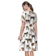 thumbnail image 2 of Bixox Robe d'Été à Manches Courtes pour Femmes Robe Ample Longueur Genou avec Poches-Vache, 2 of 7