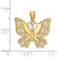 thumbnail image 4 of 14K Yellow Gold Casted Open Back Solid Polished Finish Butterfly Charm Pendant, 4 of 4