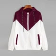thumbnail image 4 of Women's Jacket Lightweight Hooded Sport Coat with Zipper Pockets Long Sleeve Patchwork Design for Outdoor Activities, 4 of 5