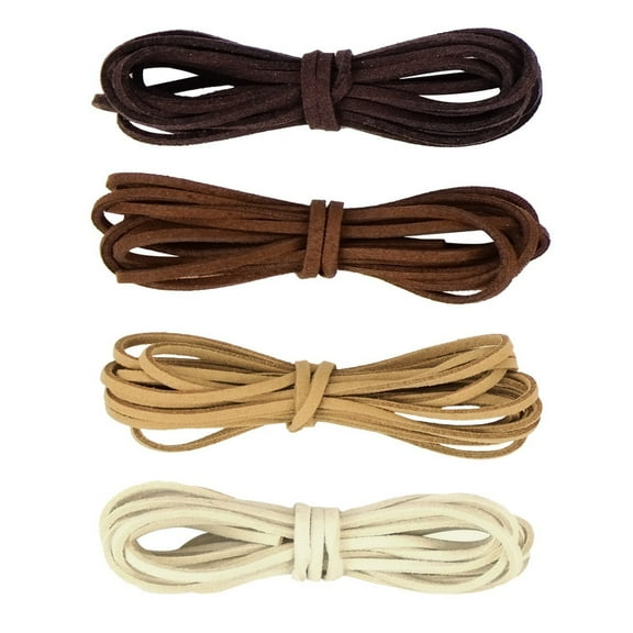 Holzlrgus Leather Cord Suede String for Bracelet Necklace Beading Jewelry DIY Handmade Crafts, 4 Pieces, 4 Colors(2mm x 2m)