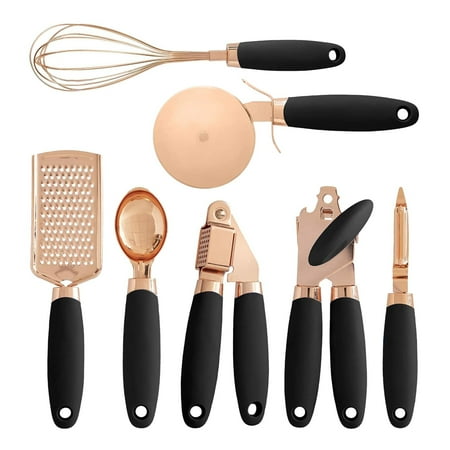 

Wovilon Multicolor Handle 7 Piece Kitchen Gadgets Set Copper Plated Stainless Steel Cutlery