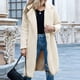 thumbnail image 5 of Puntoco Mujeres Fuzzy Fleece Lapel Open Front Long Cardigans Coat Faux Fur Otoño Invierno Warm Outwear Chaquetas Liquidación Puntoco Puntoco-2741, 5 of 7