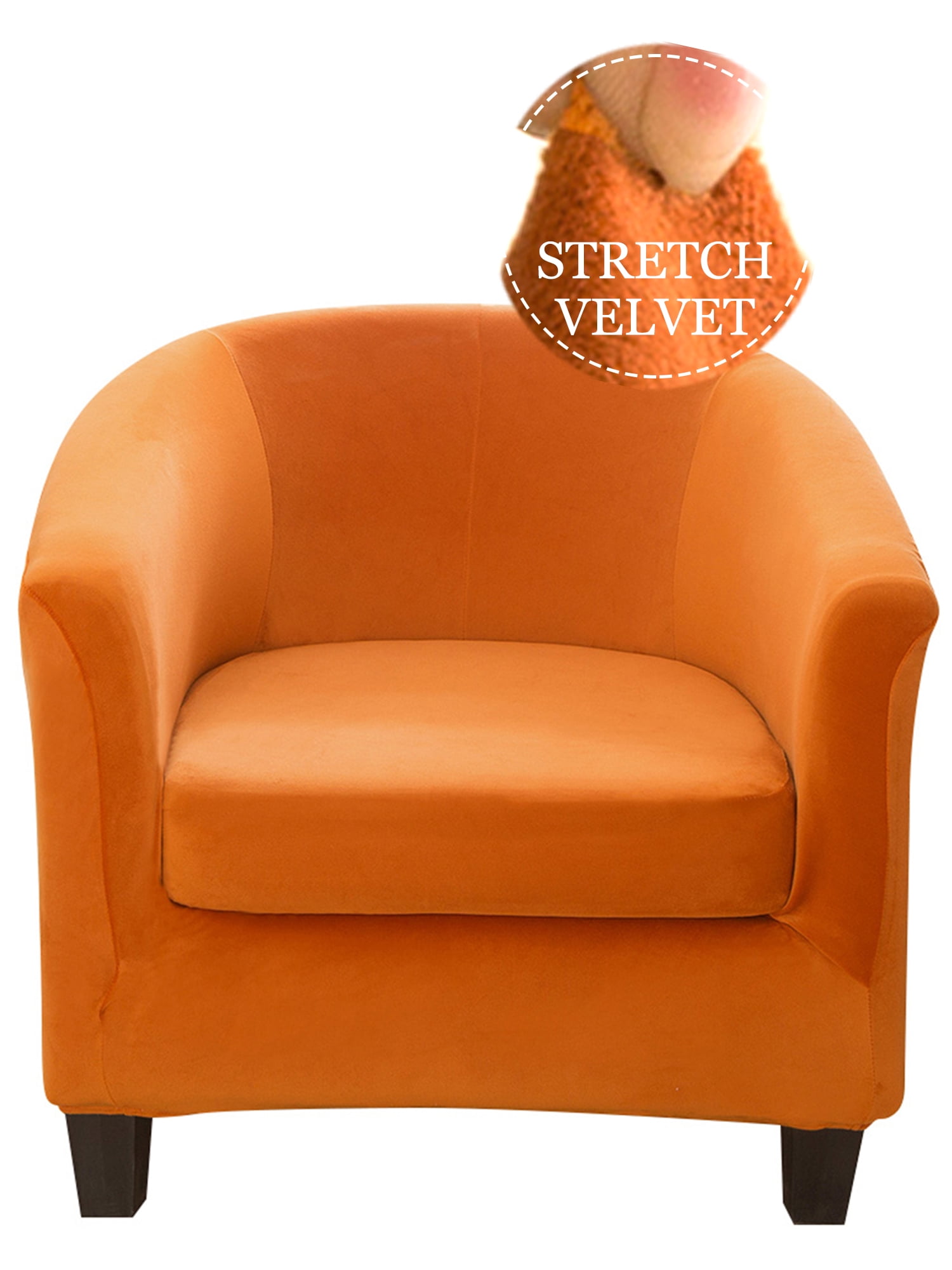 KBOOK Velvet Tub Chair Covers with Cushion Cover for Armchairs Stretch