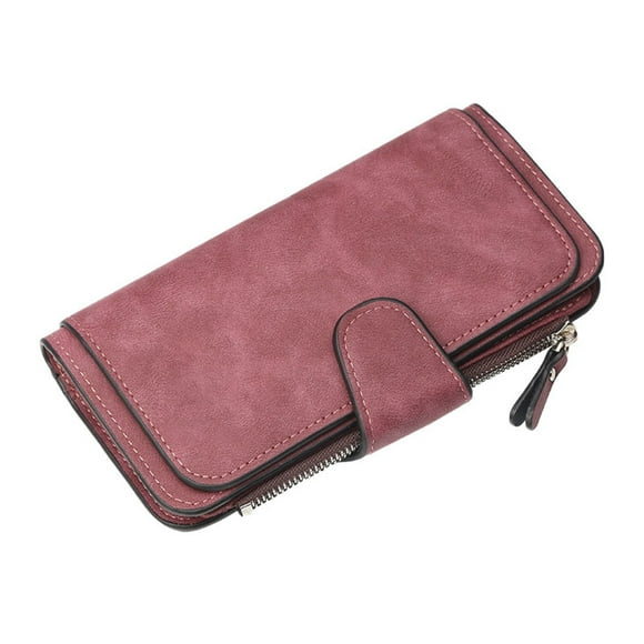 Fashion Women Wallet Leather Clutch Card Holder Purse Lady Long Handbag Card Buckle Wallet Auto Patch Trading Hard Screw Posted to My Account Protectors Sleeves Hard Envelopes for 4x6 Cards