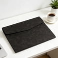 thumbnail image 5 of File Folder,Waterproof Document Pouch,Faux Leather File Organizer with Magnetic Snap for Thin A4 Document Storage,Meeting Documents Arrangement,Black, 5 of 8