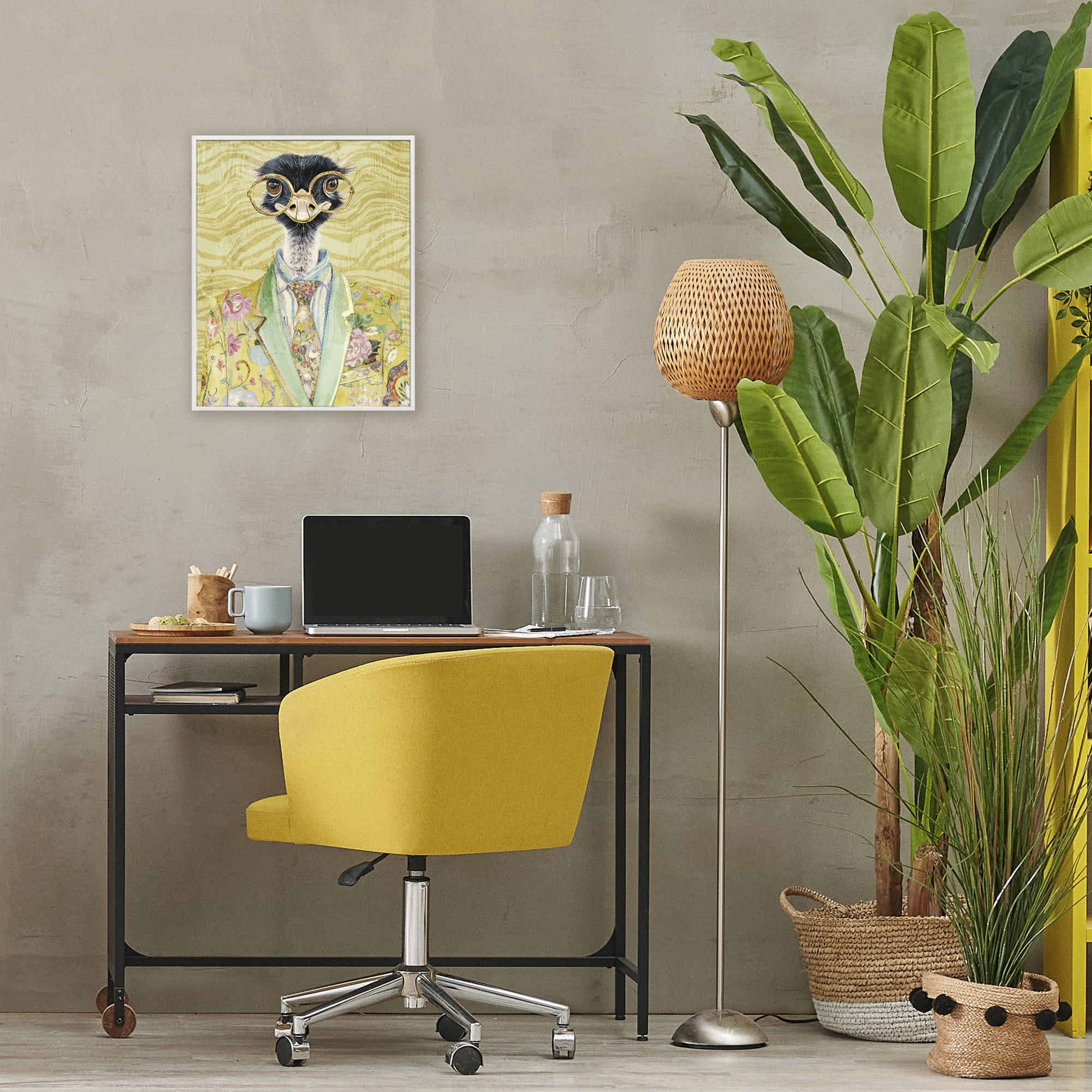 Stupell Industries Dandy Ostrich Portrait White Framed Giclee Art, design by Svetlana Aleynikova