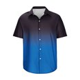 thumbnail image 4 of EQWLJWE Dress Shirt for Mens Vintage Bowling Short Sleeve Shirts Gradient Button Down Casual Shirt Fun Mardi Gras Tops for Valentine's Day, 4 of 5