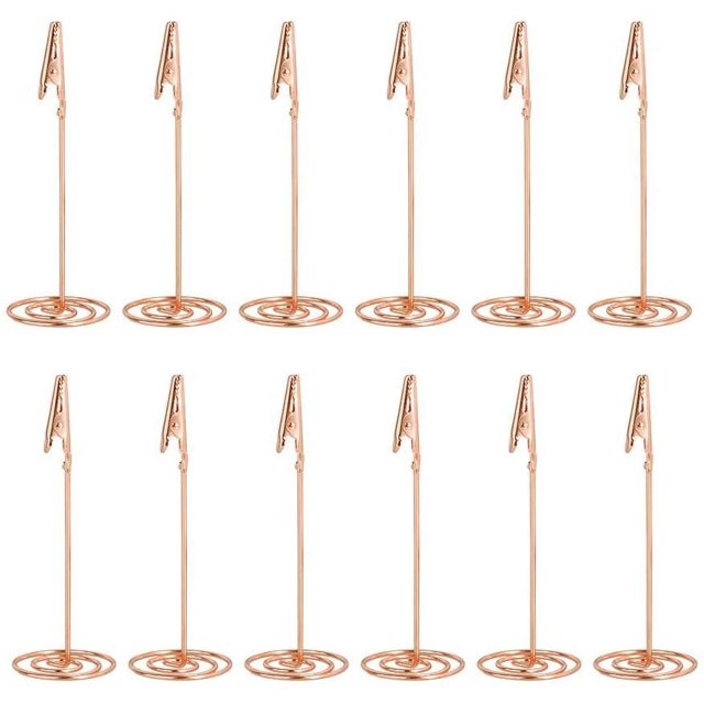 12 piezas de portatarjetas de mesa, portanotas, portafotos, portanúmeros de mesa