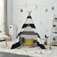 thumbnail image 1 of Kids play tent foldable white indoor outdoor toy black 1.3m, 1 of 5