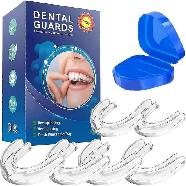 6 Pack Teeth Grinding Night Guard for Adults Mouth Guard for Sleeping at Night Anti Grinding Teeth 2 Sizes Bruxism Mouth Guard