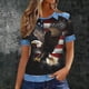 thumbnail image 2 of Mujeres de Verano Tops Casual Cuello Redondo de Moda Pascua No Posicionamiento Impreso Manga Corta Solapa Superior para el Hogar Y el Uso Diario, 2 of 7