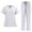 White, variant on ZZwxWA Scrubs for Women Set Stretch V-Neck Scrub Top with Pockets & Drawstring Cargo Scrub Pant Quick Drying Solid Nurse Uniform