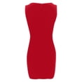 thumbnail image 6 of Women's Elegant Sleeveless Square Neck Dress Summer Party Evening Banquet Outfit Back Zipper Casual Mini Bodycon Womens Casual Trendy Midi Dresses, 6 of 6