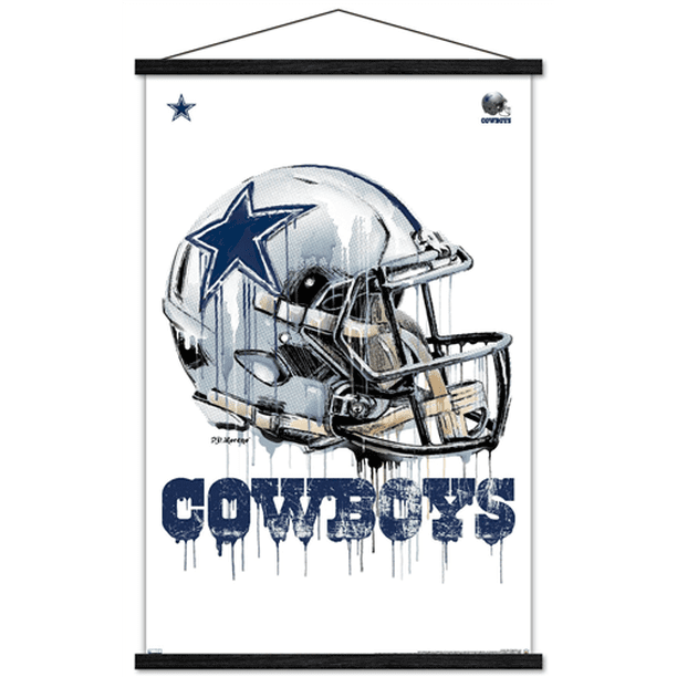 NFL Dallas Cowboys - Drip Helmet 20 Wall Poster with Magnetic Frame, 22 ...