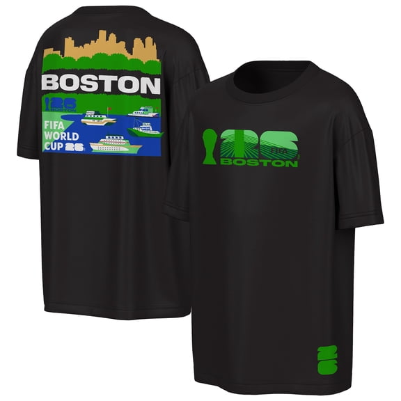 Men's Outerstuff Black FIFA World Cup 2026 Boston Big City Poster T-Shirt