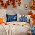 thumbnail image 2 of Fall Pillow Covers 20x20 inch Set of 4 Buffalo Plaid Fall Blue Pumpkin Throw Pillow Cover Autumn Thanksgiving Decoration for Home Couch Bed, 2 of 6
