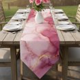 thumbnail image 6 of Marble Crack Table Runner Linen Burlap Table Runner 72 Inches Long Pink Marbe Stone Modern Minimalist Dresser Scarves for Kitchen Island Coffee Dining Room Party Wedding Holiday Decoration 14"x72", 6 of 8
