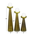 thumbnail image 3 of DecMode 3 Candle Green Glass Pillar Candle Holder, Set of 3, 3 of 12