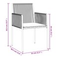 thumbnail image 4 of vidaXL Garden Chairs with Cushions 2 pcs Black 54x60.5x83.5 cm Poly Rattan, 4 of 5