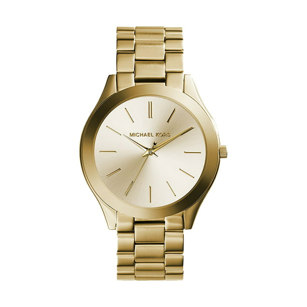Michael Kors Women's Slim Runway Gold-Tone Watch 42mm MK3179 - Walmart.com