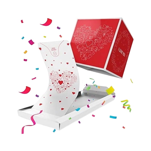 Surprise Bounce Pop-Up Gift Box - Confetti Flying 3D Surprise Box for Birthdays, Parties, Pranks & Heartfelt Gifts (C)