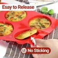 thumbnail image 4 of CAKETIME 3 Pcs Silicone Egg Sandwich Molds, 3 Inch Muffin Top Pan Non Stick, 6-Cavity Round Silicone Baking Mold for Baking English Muffins, Whoopie Pies, 4 of 10