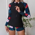 thumbnail image 2 of vigerkar Women Two Piece Rash Guard Long Sleeve Zip Front Swimsuit UPF 50+ Swimwear Surf Suit (Red, XXL), 2 of 6