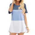 thumbnail image 2 of Hibeli Women Summer Contrast Color Tunic Tops Round Neck Short Sleeves Color Block Tunic Top Shirt, 2 of 4