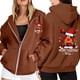 thumbnail image 1 of WILLBEST Sudadera con Capucha para Mujer, Estilo Casual, con Estampado Navideño, Cremallera, Manga Larga, Bolsillo y Cordón Ajustable XX-Grande, 1 of 8