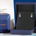 thumbnail image 5 of Gem Stone King 2.75 Ct Pear Shape Sky Blue Topaz E-F Lab Grown Diamond 925 Silver and 10K Yellow Gold Earrings, 5 of 6