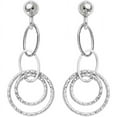 thumbnail image 4 of Primal Gold 10 Karat White Gold Post Dangle Earrings, 4 of 7