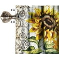 thumbnail image 5 of Rustic Sunflower Window Valance Curtain, Vintage Yellow Flowers Green Leaves Bee Hand Painted Pattern Window Valances Treatments for Kitchen Living Room Café Décor 54''x18'', 1 Panel, 5 of 6