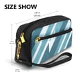 thumbnail image 3 of Portable Makeup Storage Bag 7.87×3.35×2.16in Portable Design Pu Leather Made Of A Bag For Multi-Use Cyan Stripe_4, 3 of 4