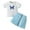Blue, variant on Gyratedream Toddler Girl Summer Skirt Outfits Two Piece Short Set T-Shirt and Skirt